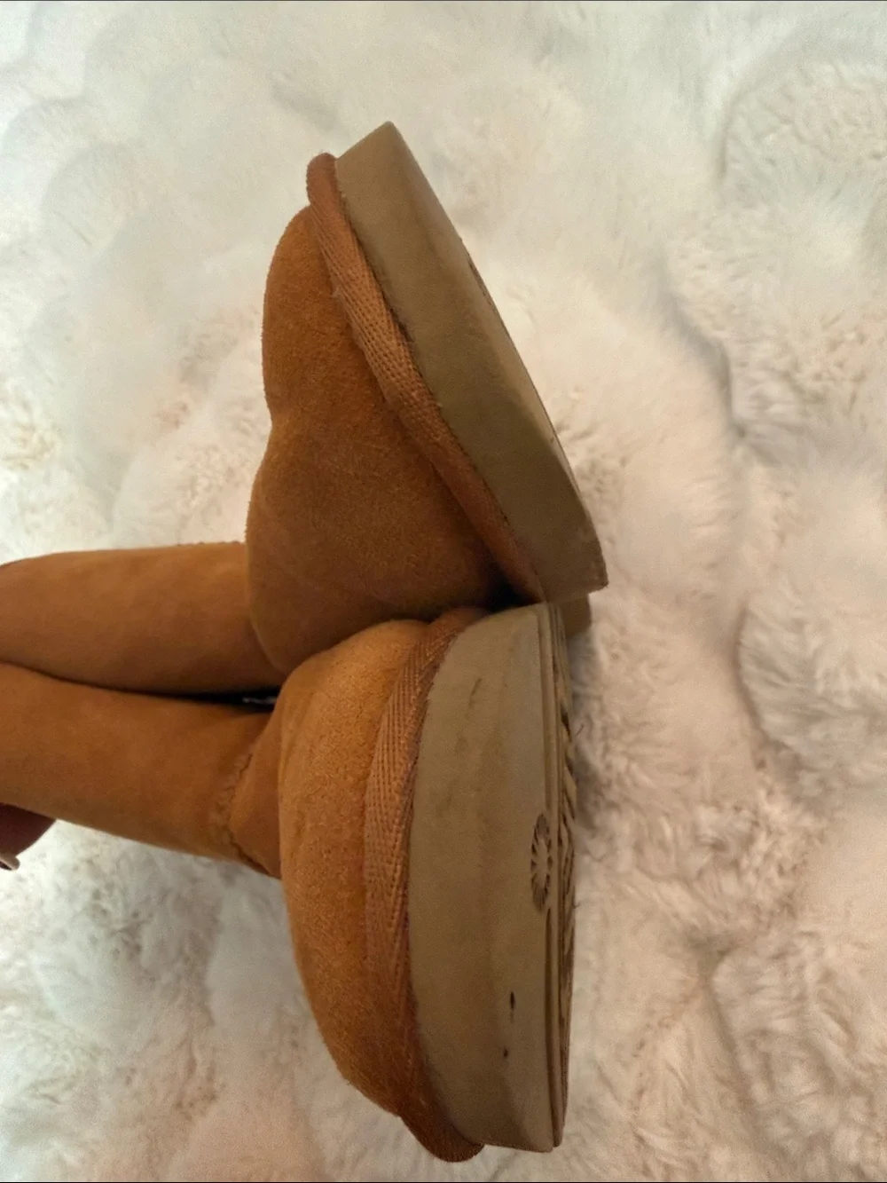 UGG Chestnut Short Suede Shearling Boots
